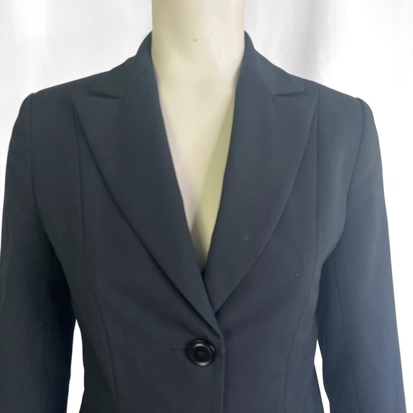 CUE BLACK BLAZER SINGLE BREAST BLAZER BACK SLIT  MADE IN AUSTRALIA WOMEN SIZE 8 - Picture 6 of 15